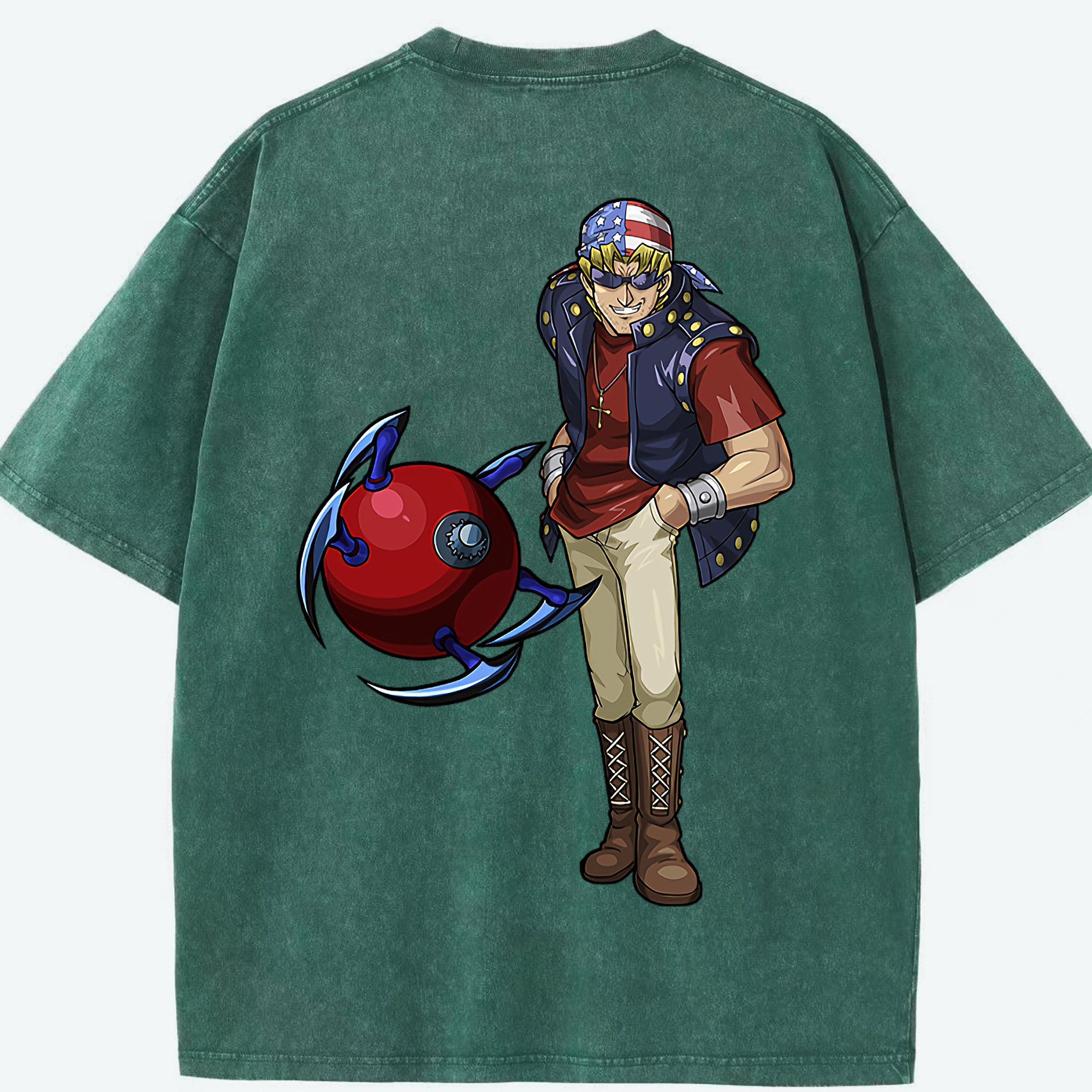 （画像用） 遊☆戯☆王 Yu-Gi-Oh! 綿100% ヴィンテージ風 半袖Tシャツ（背面プリント）